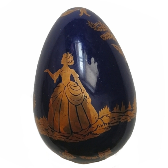 Other - Vintage Cobalt colored and Gold colored Egg Decoration